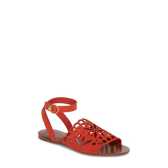 Tory Burch May Perforated Ankle Strap Sandal 6.5 NWB Including Dust Bag - Picture 10 of 13